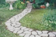 stone pathway in large garden landscape design